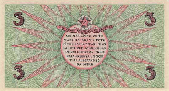 Lettland pr2 3 Rubli 1920